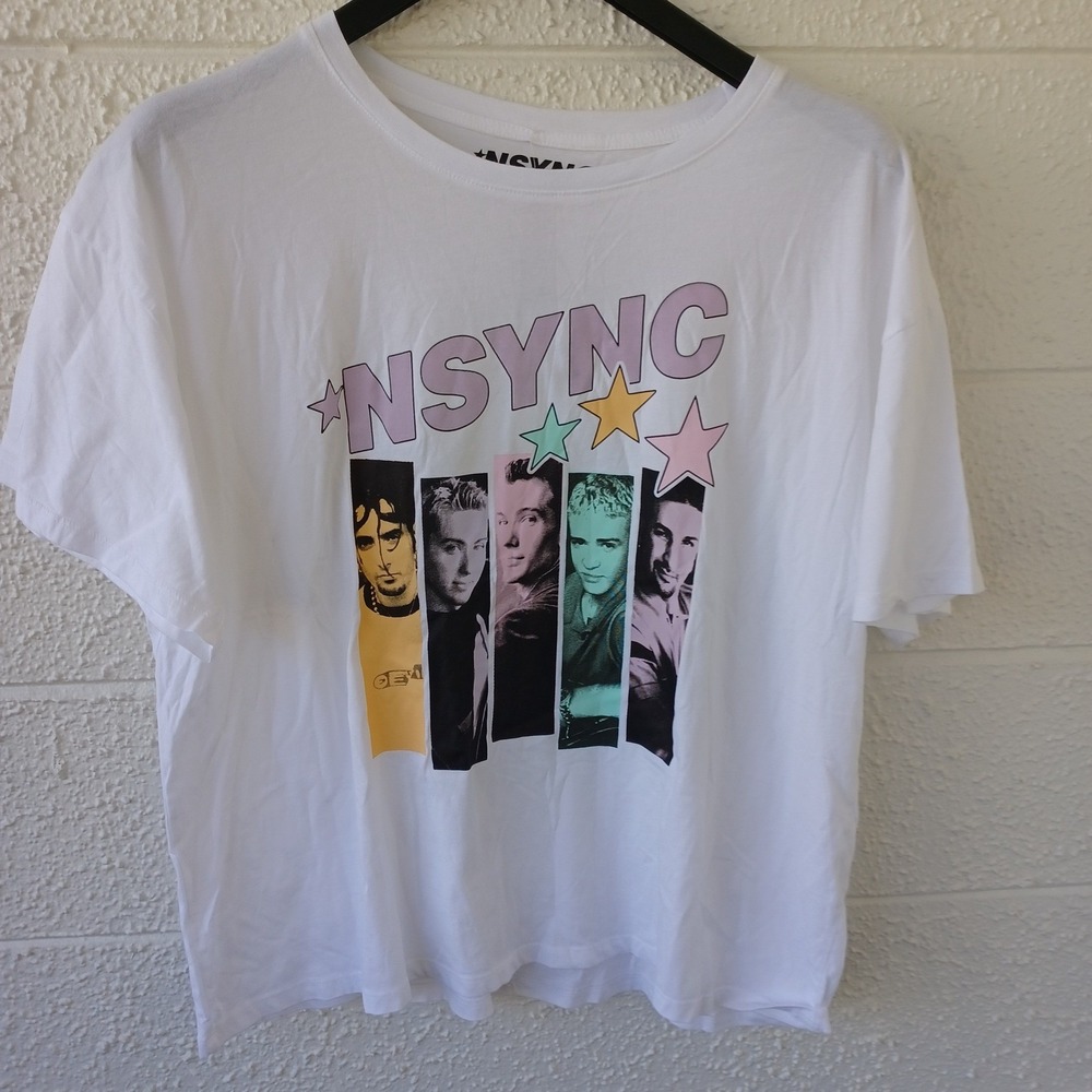 NSYNC Band Members Graphic T Shirt White XL Official Merchandise Nsync Retro